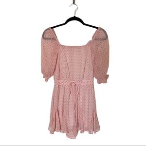 Francesca's Wanda Polka Dot Chiffon Romper
